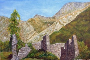 Per Arni: rovine – olio su tela cm. 30×20