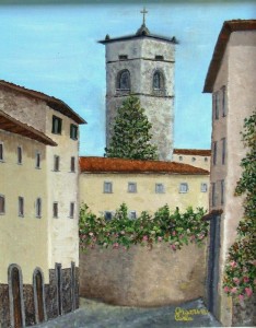 Pieve Fosciana – olio su tela cm. 25×30