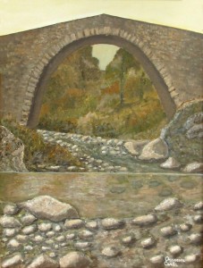 ponte di epoca romana Castiglione Garfagnana – olio su tela cm. 30×40