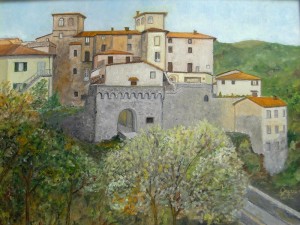 ponte di Santa Lucia a Castelnuovo di Garfagnana – olio su tela cm. 40×30