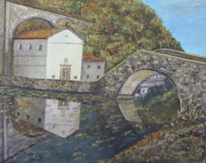 Pontecosi (chiesa) – olio su cartoncino telato cm. 30×25