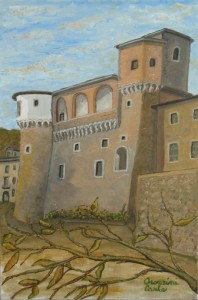 Rocca di Castelnuovo di Garfagnana – olio su tela cm. 20×30