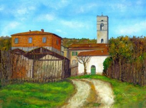 Pieve Fosciana – olio su tela cm. 40×30