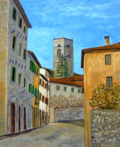 Pieve Fosciana – olio su tela cm. 24×30