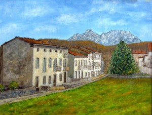 Pieve Fosciana via Nazionale – olio su tela cm. 40×30