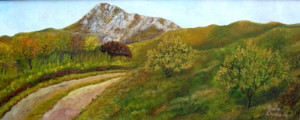 strada di montagna – 2016 olio su tela cm. 50×20