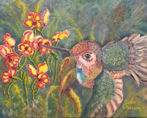 COLIBRì olio su tela 30×24